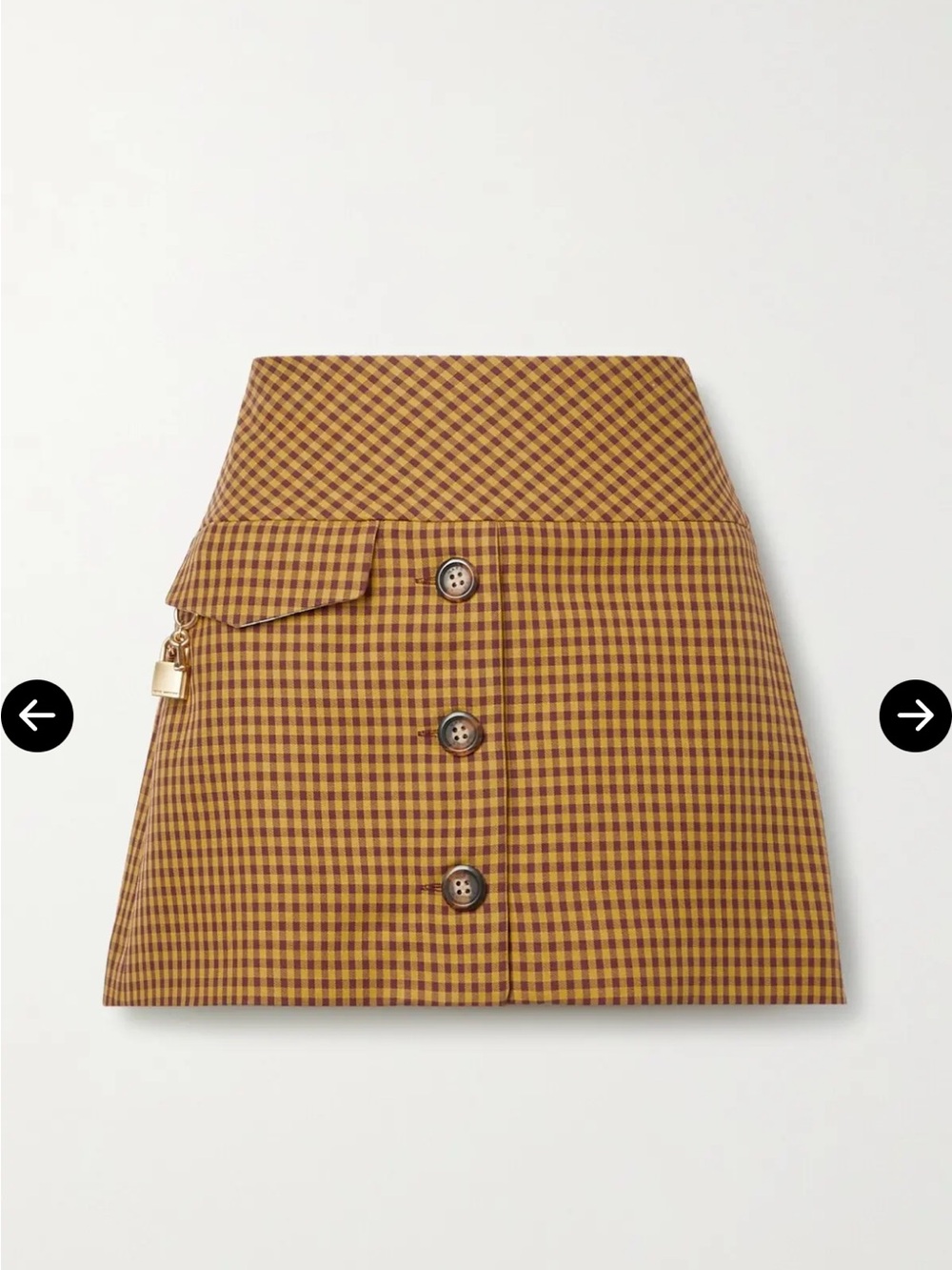Chain-Embellished Checked Cotton-Blend
Twill Mini Skirt